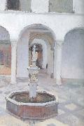 Joaquin Sorolla Atrium fountain oil